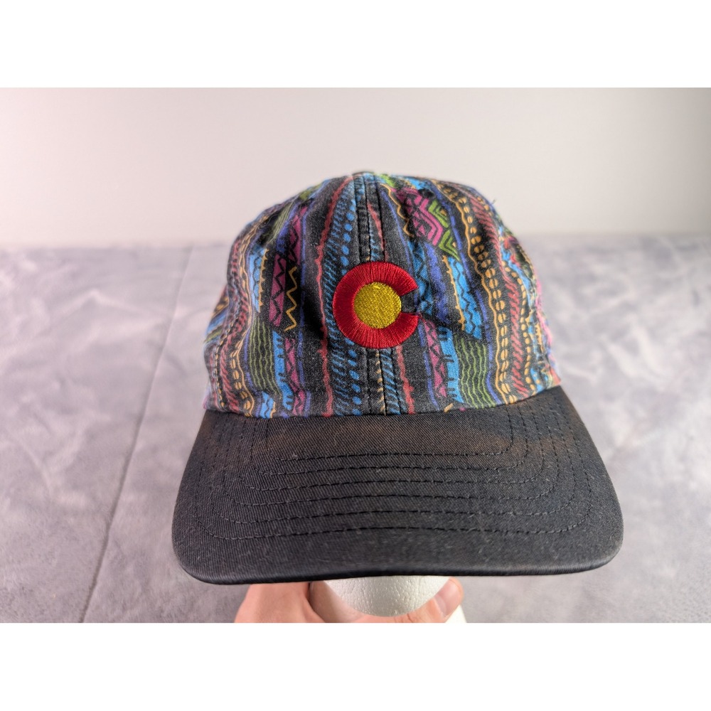 B Fresh Denver Colorado Tribal Pattern Strapback Hat Multi Color Made in USA